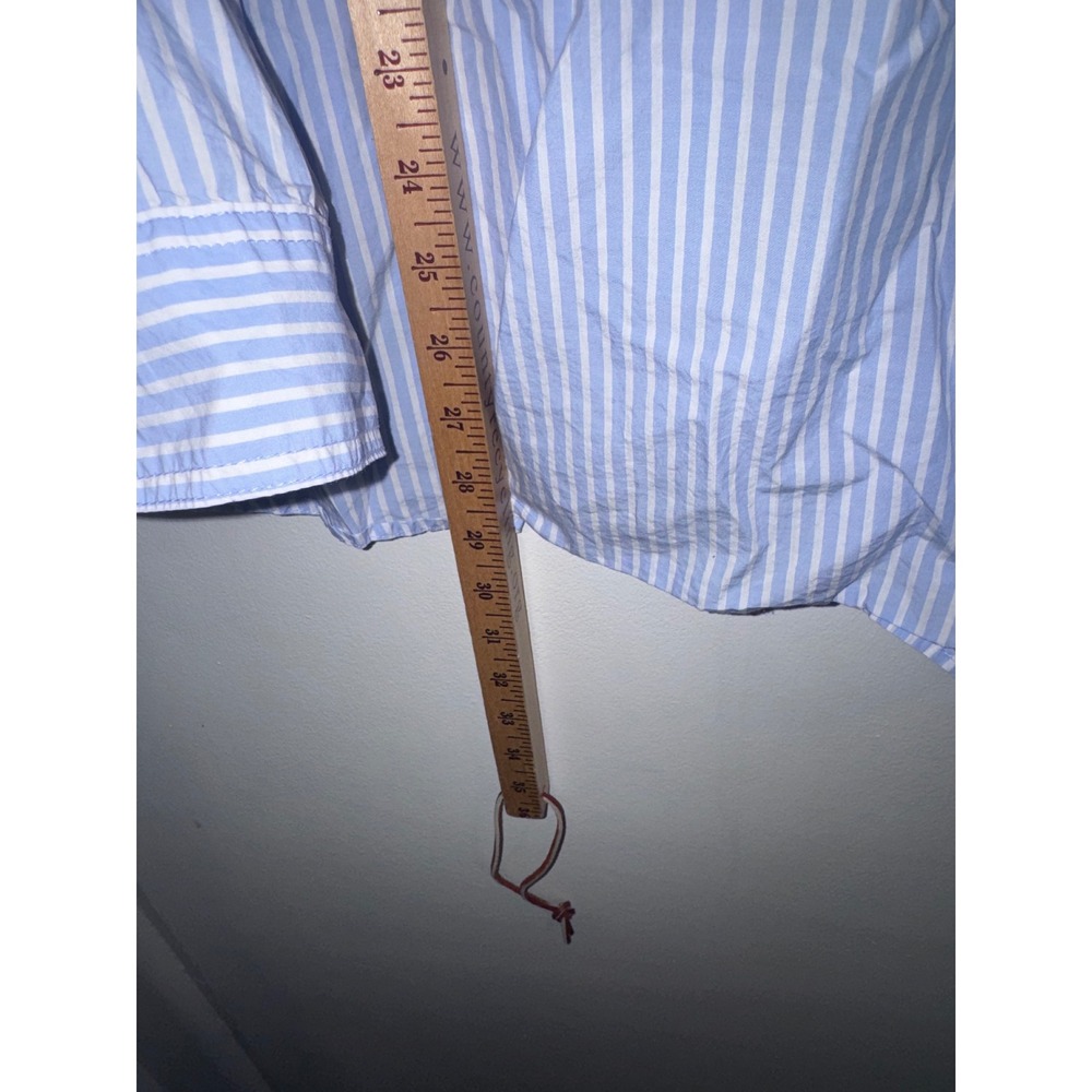 HM Womens 4XL Blue White Striped Button Down Shirt Long Sleeve Oversized Top - Picture 6 of 8